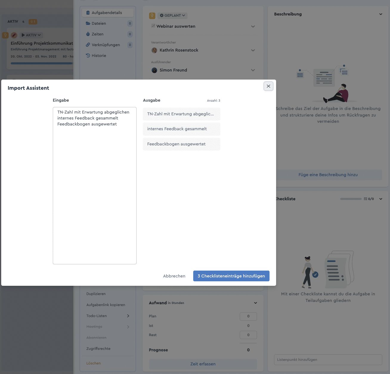 Import Assistent in factro