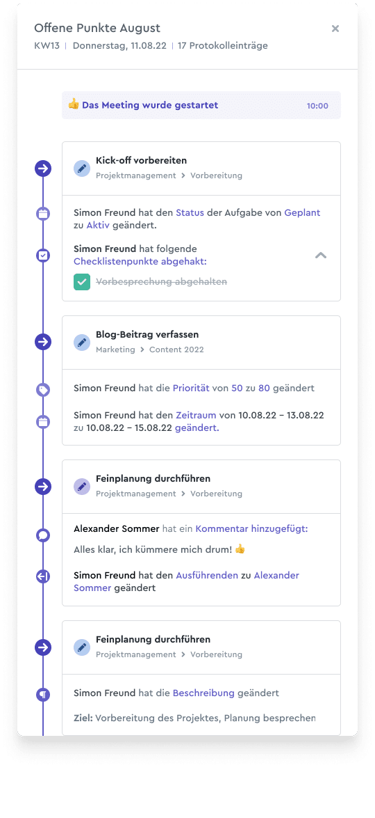 Meetingprotokoll vom Fokus